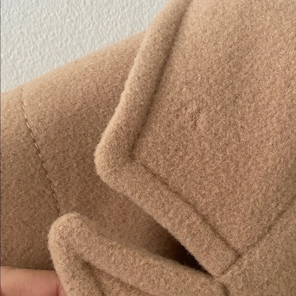 DKNY Classic WOMEN'S SINGLE BREASTED WOOL BLEND COAT IN CAMEL SIZE 10